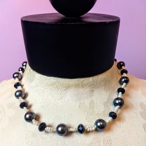 Piece #66 "Tempest Grays" Handmade Beaded Necklace